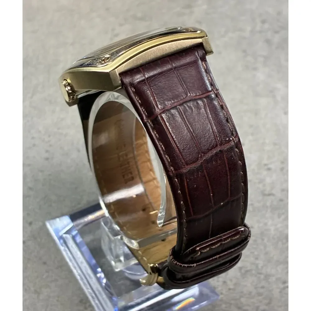 Kenneth Cole Reaction Men's Multi‑Function Watch Gold Rectangular 37mm Working